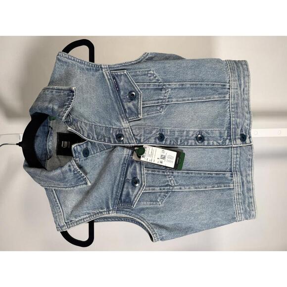 NWT G-Star RAW Women’s Slim Denim Vest Sun Faded Air Force Blue Size Small - Picture 4 of 7